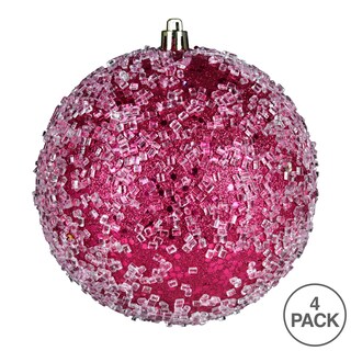 Foto 3 | Foto 3 | Adorno Vickerman Bola De Granizo Fucsia Con Brillo 6 Cm 4 Unidades Por Bolsa - Venta Internacional.