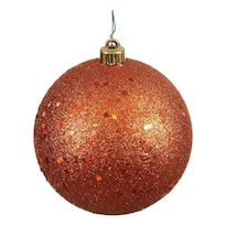 Adorno Navideño Vickerman Bola De Lentejuelas 12 Cm Naranja Brillante - Venta Internacional.