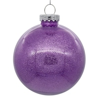 Adorno Navideño Bola Transparente Vickerman Con Brillo Lavanda - Venta Internacional.