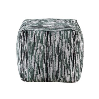 Foto 2 | Foto 2 | Puff Otomano Benzara Moderno Verde Y Blanco 40x40x40 Cm Jacquard - Venta Internacional.