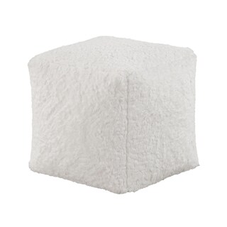 Foto 3 | Foto 3 | Puff Otomana Benzara Moderna En Peluche Blanco Roto De Piel Sintética 40 Cm - Venta Internacional.