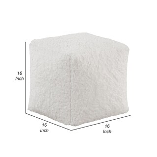 Foto 5 | Foto 5 | Puff Otomana Benzara Moderna En Peluche Blanco Roto De Piel Sintética 40 Cm - Venta Internacional.