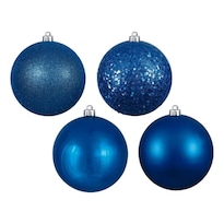 Adorno Vickerman Bola Azul 4 Acabados 4'' Caja Con 12 Unidades Irrompibles - Venta Internacional.