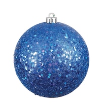 Adorno Navideño Bola De Lentejuelas Azul Vickerman 10 Cm - Venta Internacional.