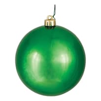 Adorno Navideño Vickerman Bola Brillante Verde 12 Cm - Venta Internacional.