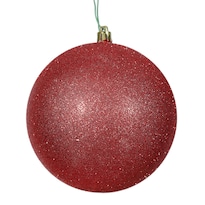 Adorno Navideño Vickerman 10 Bolas Rojas Con Brillo Irrompibles - Venta Internacional.
