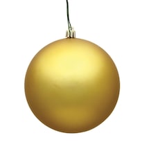 Adorno Navideño Vickerman Bola Dorada Mate Irrompible De 8 Pulgadas - Venta Internacional.