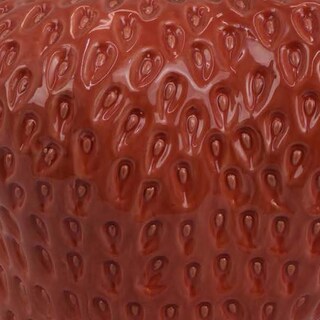 Foto 2 | Foto 2 | Jarrón Decorativo De Flores Kema Con Acento De Fresa 33 Cm Cerámica Roja - Venta Internacional.