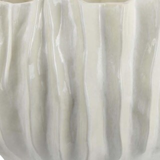 Foto 2 | Foto 2 | Maceta Decorativa Benzara Esam De Cerámica Texturizada Blanca De 19 Cm - Venta Internacional.
