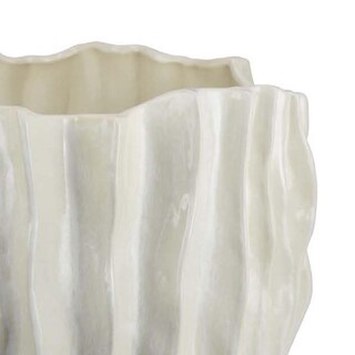 Foto 3 | Foto 3 | Maceta Decorativa Benzara Esam De Cerámica Texturizada Blanca De 19 Cm - Venta Internacional.