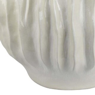 Foto 4 | Foto 4 | Maceta Decorativa Benzara Esam De Cerámica Texturizada Blanca De 19 Cm - Venta Internacional.