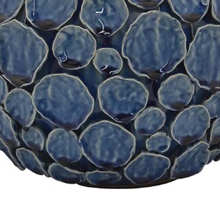 Foto 4 | Foto 4 | Jarrón Benzara Remus De Cerámica Esmaltada Azul Con Relieve De Piedras - Venta Internacional.
