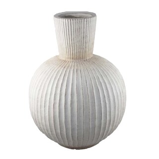 Foto 1 | Foto 1 | Jarrón Decorativo Gany De Resina Blanca Envejecida De 56 Cm Benzara - Venta Internacional.