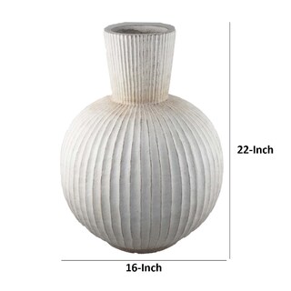 Foto 5 | Foto 5 | Jarrón Decorativo Gany De Resina Blanca Envejecida De 56 Cm Benzara - Venta Internacional.