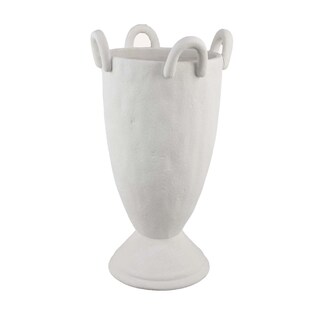 Foto 2 | Foto 2 | Maceta Decorativa Benzara Fiji En Cerámica Blanca Con Pedestal 40 Cm - Venta Internacional.