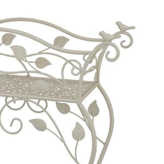 Foto 3 | Foto 3 | Mesa Soporte Para Plantas Benzara Philip Con Enredadera Y Aves En Metal Blanco - Venta Internacional.
