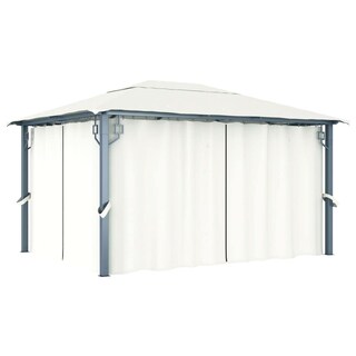 Foto 1 | Foto 1 | Gazebo Casafoyer Con Cortina 400x300 Cm Crema De Aluminio - Venta Internacional.