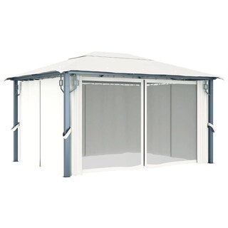 Foto 2 | Foto 2 | Gazebo Casafoyer Con Cortina 400x300 Cm Crema De Aluminio - Venta Internacional.