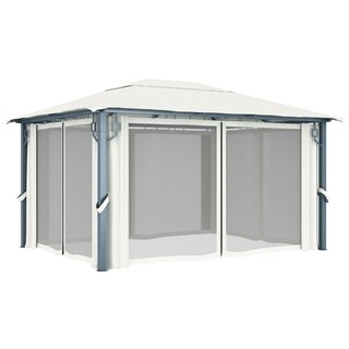 Foto 3 | Foto 3 | Gazebo Casafoyer Con Cortina 400x300 Cm Crema De Aluminio - Venta Internacional.