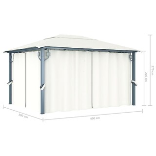 Foto 4 | Foto 4 | Gazebo Casafoyer Con Cortina 400x300 Cm Crema De Aluminio - Venta Internacional.