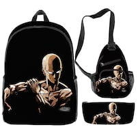 Set De Mochilas Escolares One Punch Man Saitama 3 Unidades Para Niños - Venta Internacional.