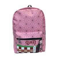 Mochila Demons Slayers Rosa Para Niños Escuela Poliuretano 36 X 42 Cm - Venta Internacional.