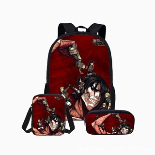 Foto 1 | Foto 1 | Mochila Attack Titans Juego De 3 Unidades Impermeable Para Niños En Edad Escolar - Venta Internacional.