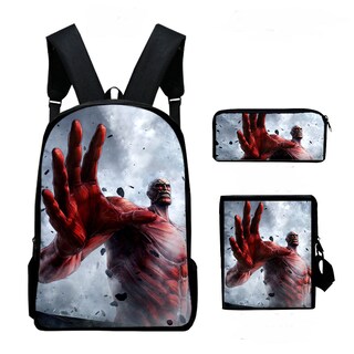 Foto 1 | Foto 1 | Set De Mochilas Escolares Attacks Titans Levi 3 Unidades Para Niños - Venta Internacional.