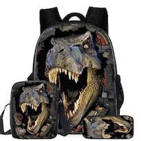 Set De Mochilas Dinosaur School De Nailon 3 Unidades Para Niños - Venta Internacional.