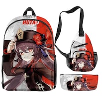 Set De Mochilas Escolares Genshins Impacts Anime Para Estudiantes 3 Unidades - Venta Internacional.