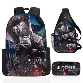 Foto 1 | Foto 1 | Juego De Mochilas Witchers School De 3 Piezas Con Bolsa De Hombro Y Funda Para Bolígrafos - Venta Internacional.