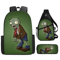 Set De Mochilas Plant Zombies Anime De 3 Piezas Para Niños Mochila Escolar - Venta Internacional.