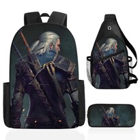 Juego De Mochilas Witchers School De 3 Piezas Con Bolsa De Hombro Y Funda Para Bolígrafos - Venta Internacional.