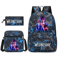 Set De Mochilas Wednesdays Anime School De 3 Piezas Con Bandolera - Venta Internacional.