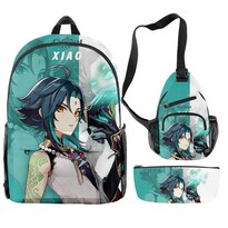 Set De Mochilas Genshins Impacts Anime 3d Print Para Niños - Venta Internacional.
