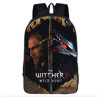 Foto 1 | Foto 1 | Mochila Escolar Witchers Wild Hunter Negra Para Estudiantes 29 X 16 X 42 Cm - Venta Internacional.