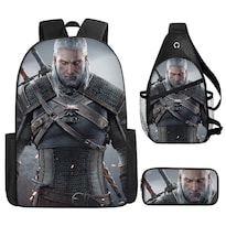 Juego De Mochilas Witchers School De 3 Piezas Con Bolsa De Hombro Y Funda Para Bolígrafos - Venta Internacional.