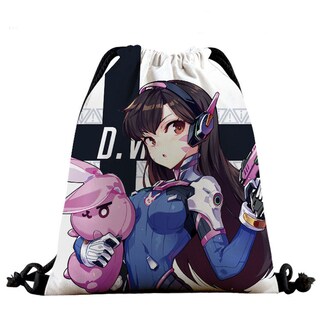 Foto 1 | Foto 1 | Mochila Overwatch Dva Anime Con Cordón 39x32 Cm Algodón-poliéster - Venta Internacional.