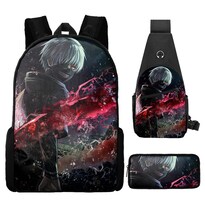 Juego De Mochilas Escolares Tokyos Ghouls De 3 Piezas Para Estudiantes - Venta Internacional.