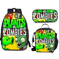 Juego De Mochilas Escolares Zombies Plants 3 Piezas Con Bolsa De Hombro - Venta Internacional.