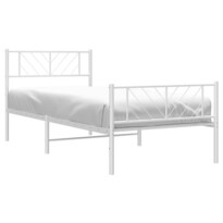 Estructura De Cama Casafoyer De Metal Con Cabecera Y Pie De Cama Blanca Para Cama Individual - Venta Internacional.