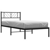 Estructura De Cama Casafoyer De Metal Con Cabecera Negra 100x200 Cm - Venta Internacional.