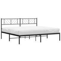 Estructura De Cama Casafoyer De Metal Con Respaldo Negra Tamaño King - Venta Internacional.