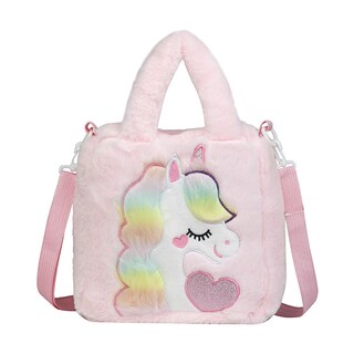 Foto 1 | Foto 1 | Bandolera De Peluche Con Forma De Unicornio Rosa Para Niños 26 X 9 X 27 Cm - Venta Internacional.