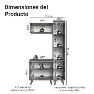 Foto 3 | Foto 3 | Mueble De Baño Completo Para Almacenaje Madesa Nice 120cm 1