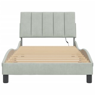 Foto 6 | Foto 6 | Estructura De Cama Vidaxl Hanko Con Luz Led Terciopelo Gris Claro Individual - Venta Internacional.