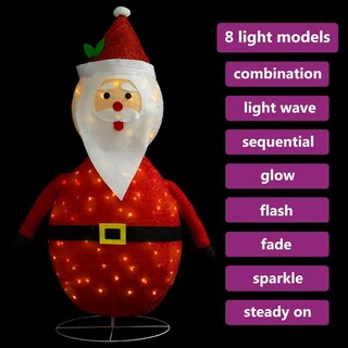 Foto 5 | Foto 5 | Figura De Papá Noel Navideño De Tela Led 105 Cm Con 80 Leds - Venta Internacional.