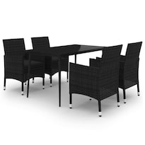Conjunto De Comedor Para Patio Casafoyer De 5 Piezas En Ratán Sintético Con Cojines - Venta Internacional.