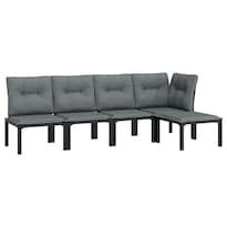 Juego De Muebles Para Patio Casafoyer 5 Piezas En Poliratán Negro/gris - Venta Internacional.