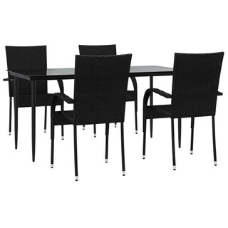 Foto 1 | Foto 1 | Juego De Comedor Para Patio Casafoyer Negro En Fibra De Polietileno 5 Piezas - Venta Internacional.